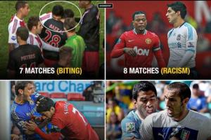 争议不断！苏牙生涯被禁赛：3次因为咬人，还有歧视吐口水撩阴腿